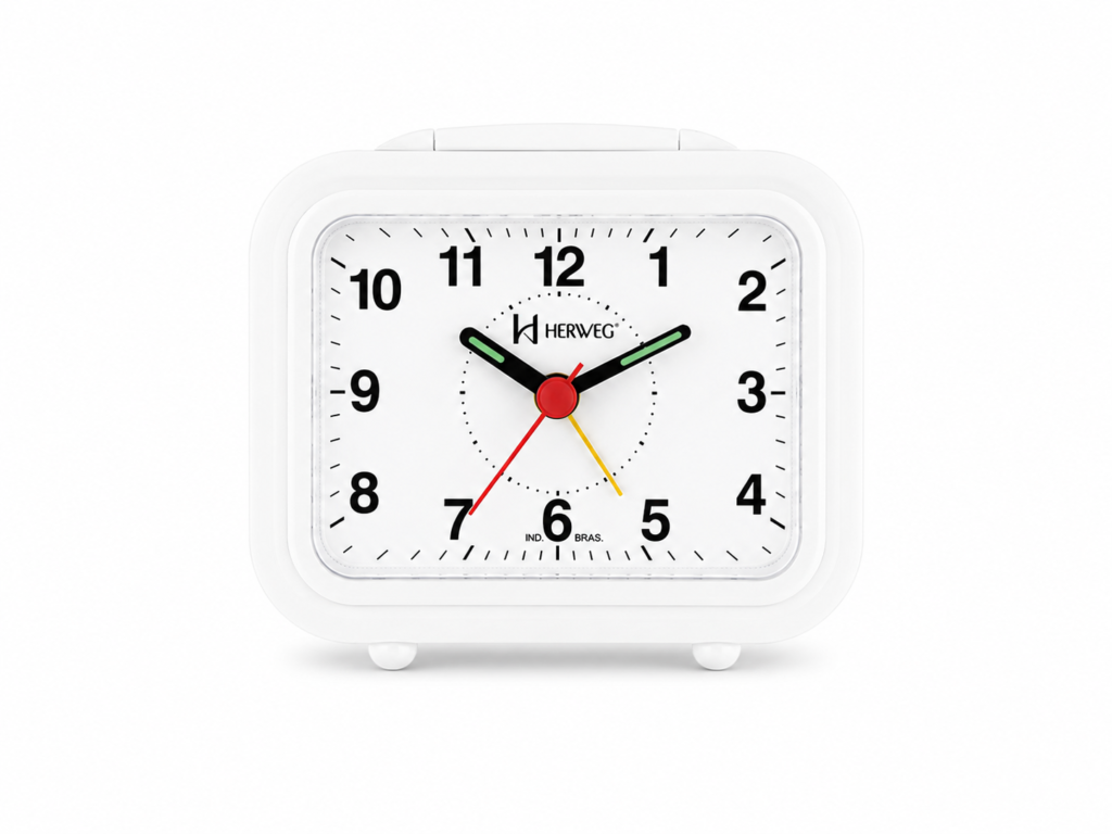 Relógio despertador Herweg Branco- 2630