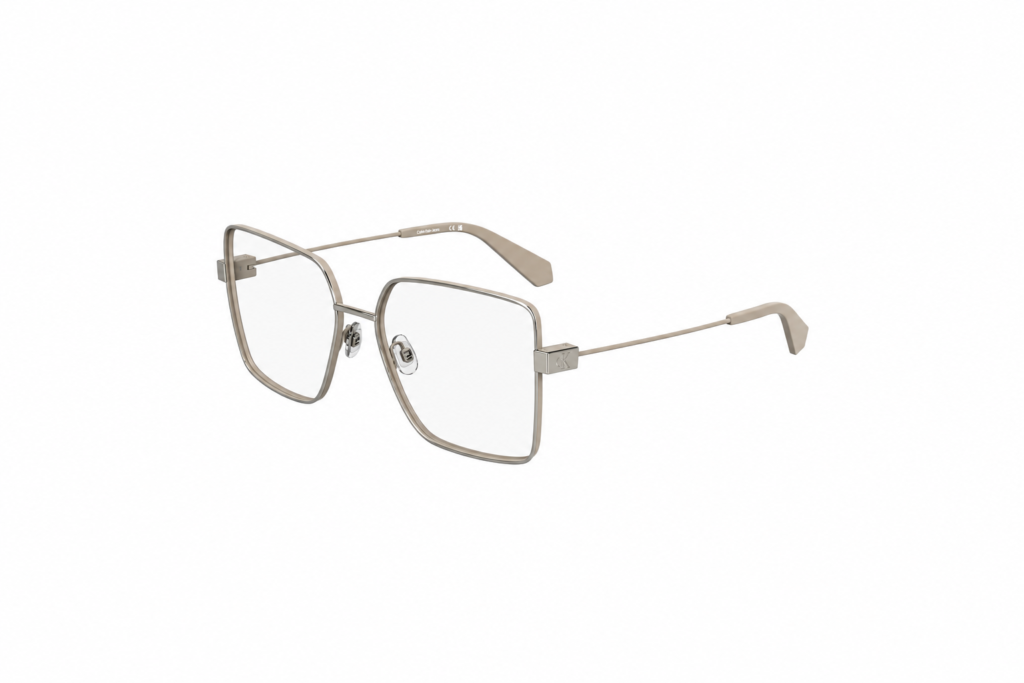 Óculos receituário Calvin Klein jeans metal prata quadrado feminino- CKJ26203