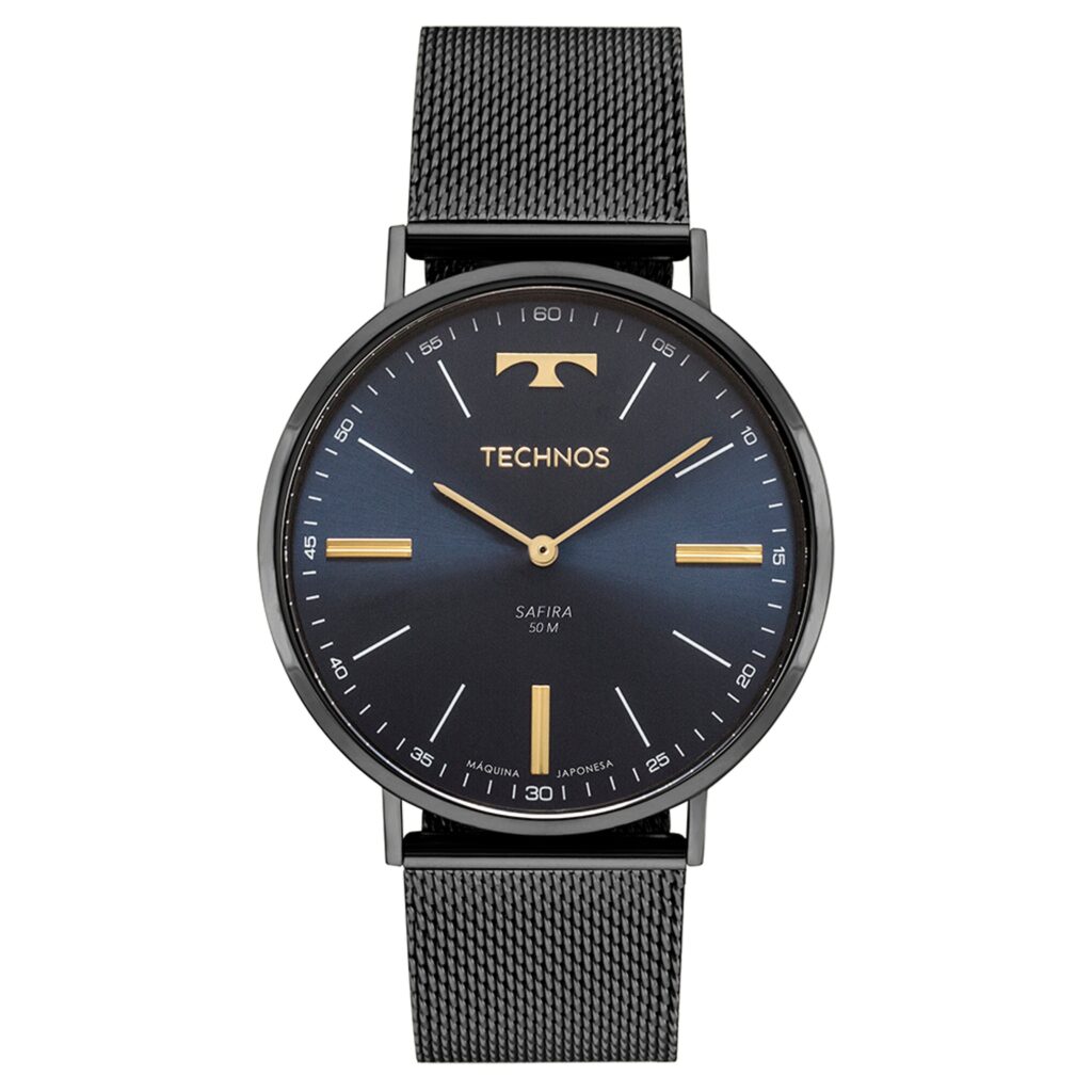 Relógio Technos masculino Slim grafite- 2025LUA/1A