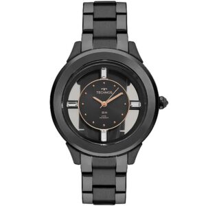 Relógio Technos feminino Crystal preto- F03101AC-4P