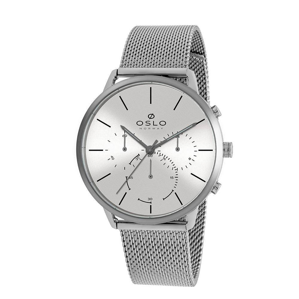 Relógio Oslo cronógrafo masculino prata- OMBSSCVD0009