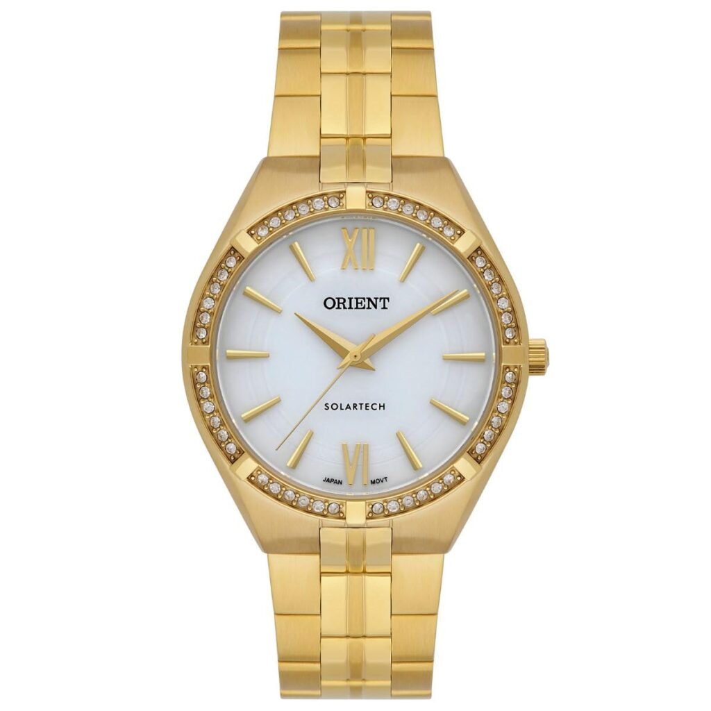 Relógio Orient Eternal Solartch feminino dourado- FGSS0232