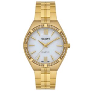 Relógio Orient Eternal Solartch feminino dourado- FGSS0232