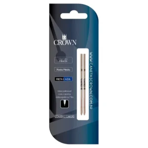 Recarga caneta mini com 2 unidades Crown azul- CA16005N