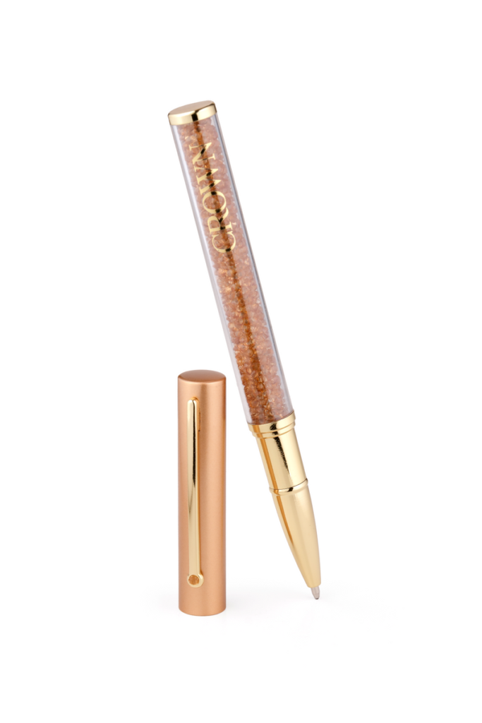 Caneta Crown Starlight dourada esferográfica- DI1006O