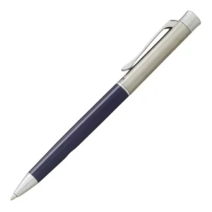 Caneta Crown Arezzo prata c/azul metal esferográfica- DI10063A