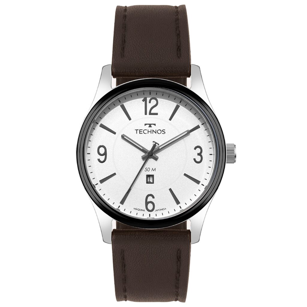 Relógio Technos Steel bicolor masculino couro- 2115TZY/0K