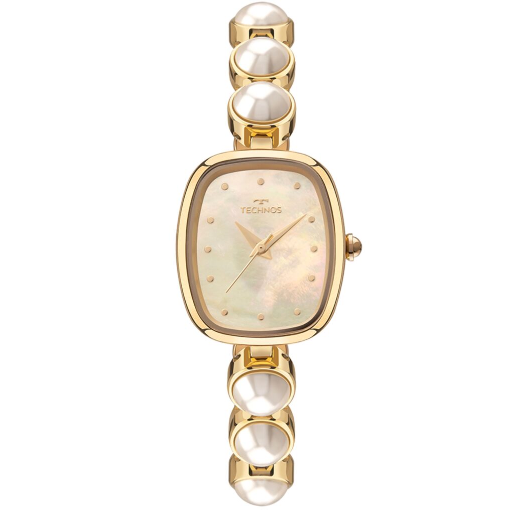 Relógio Technos Crystal com pérolas Swarovski quadrado- 2035NEM/1X