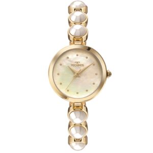 Relógio Technos Crystal com pérolas Swarovski dourado -2035NEJ/1X