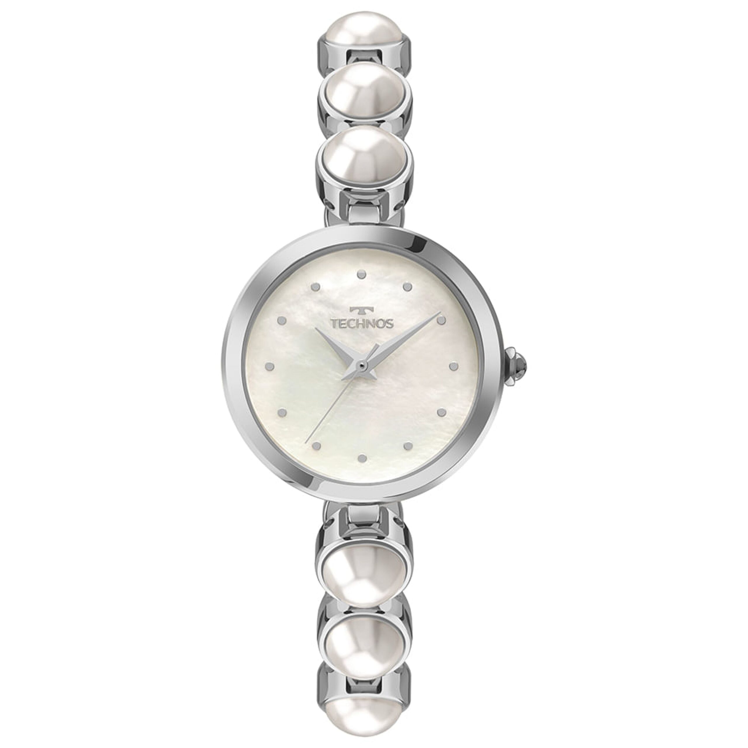 Relógio Technos Crystal com pérolas Swarovski prata- 2035NEI/1B