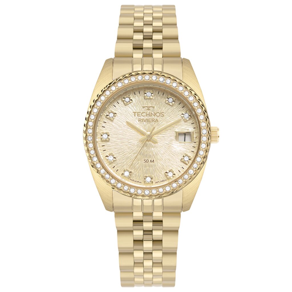 Relógio Technos Riviera feminino dourado- 2117LFK/1D