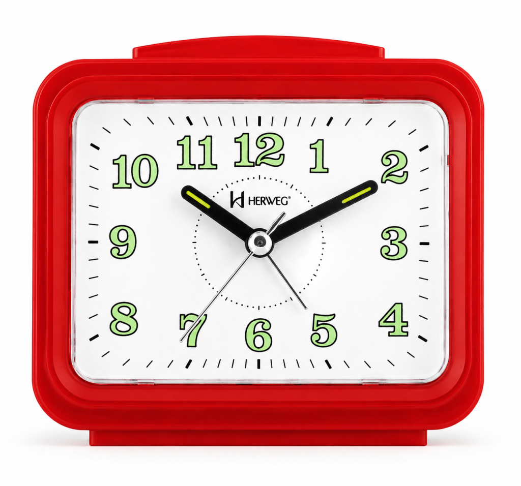 Relógio Despertador Herweg quartz, vermelho- 2588