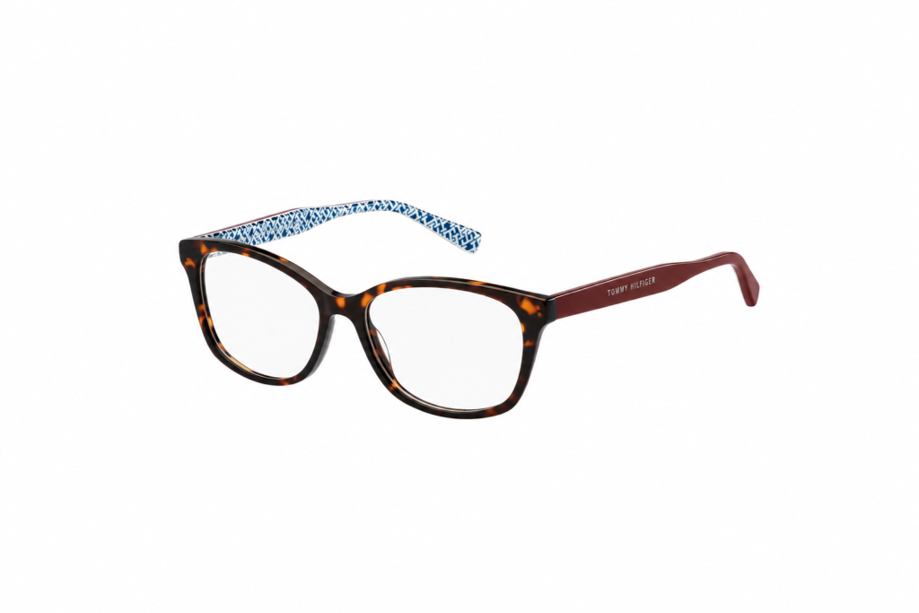Óculos Receituário Tommy Hilfiger Classy retangular vermelho feminino -TH2108 08