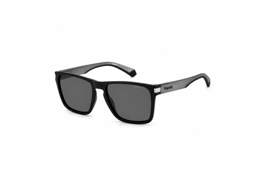 Óculos de Sol Polaroid quadrado policarbonato preto c/cinza masculino Tradicional -PLD 2139/S