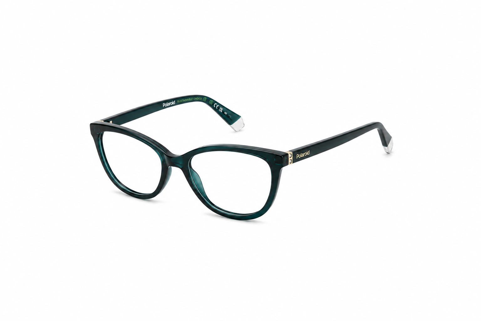 Óculos Receituário Polaroid gatinho em acetato dark green feminino- PLD D504 807