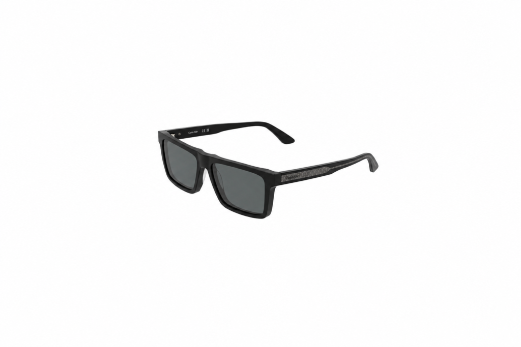 Óculos de sol Calvin Klein quadrado de acetato masculino preto- CK26504S001