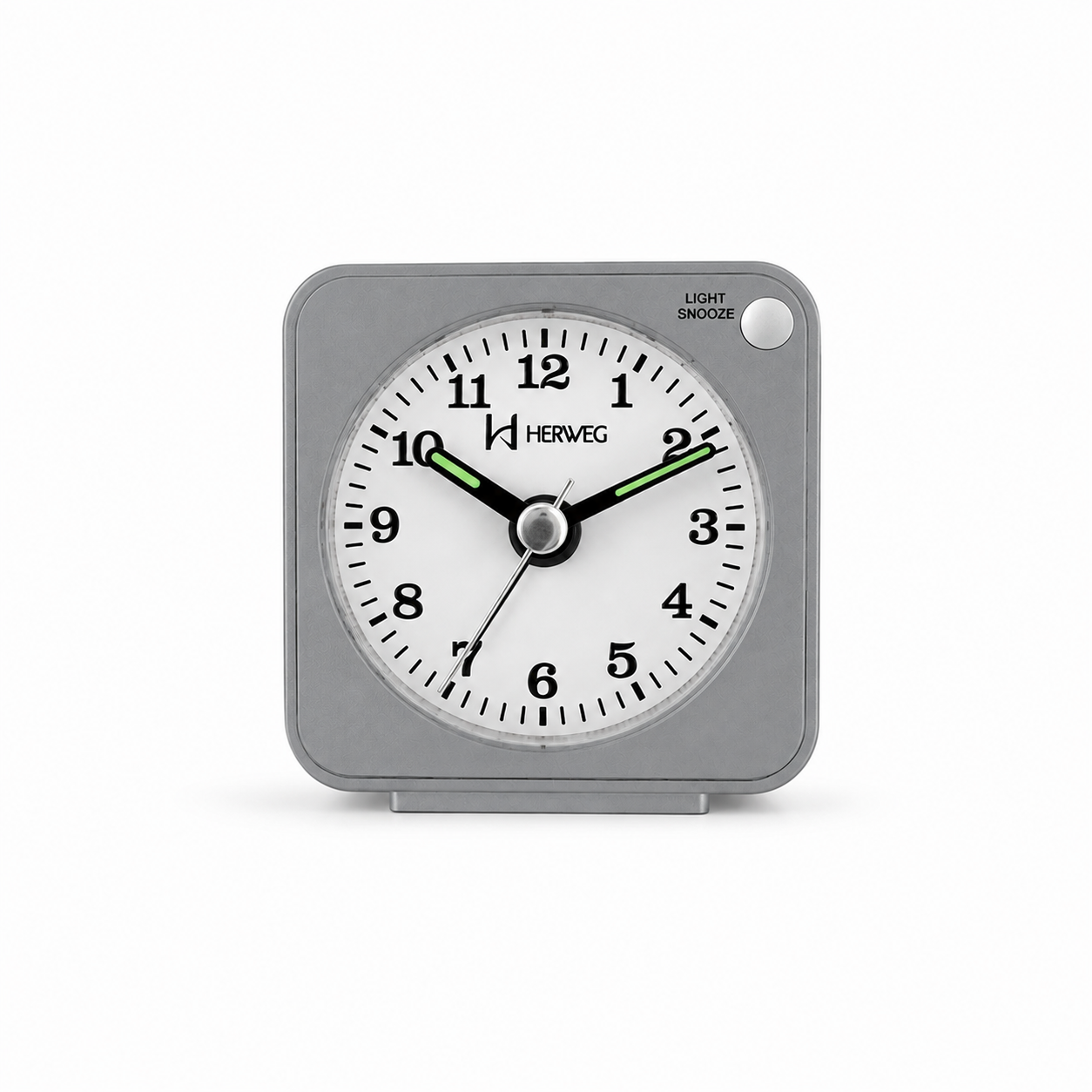 Relógio Despertador Herweg quadrado mini quartz,cinza- 2510