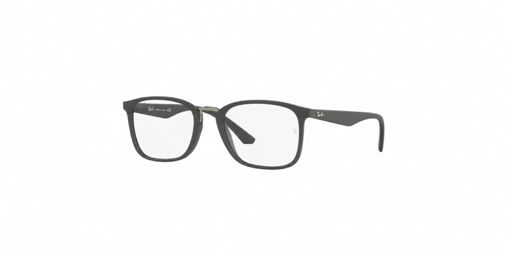 Óculos Receituário RayBan retangular acetato cinza masculino-ORX7194L