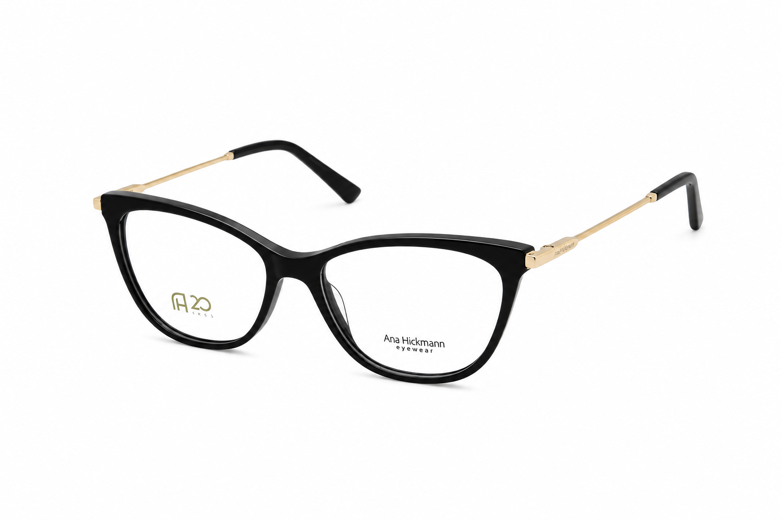 Óculos Receituário Ana Hickmann gatinho acetato preto feminino-AH6407N A01