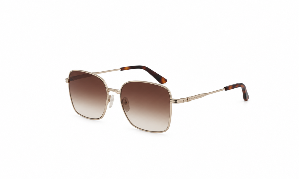 Óculos de Sol Calvin Klein quadrado metal Gold feminino- CK23100S