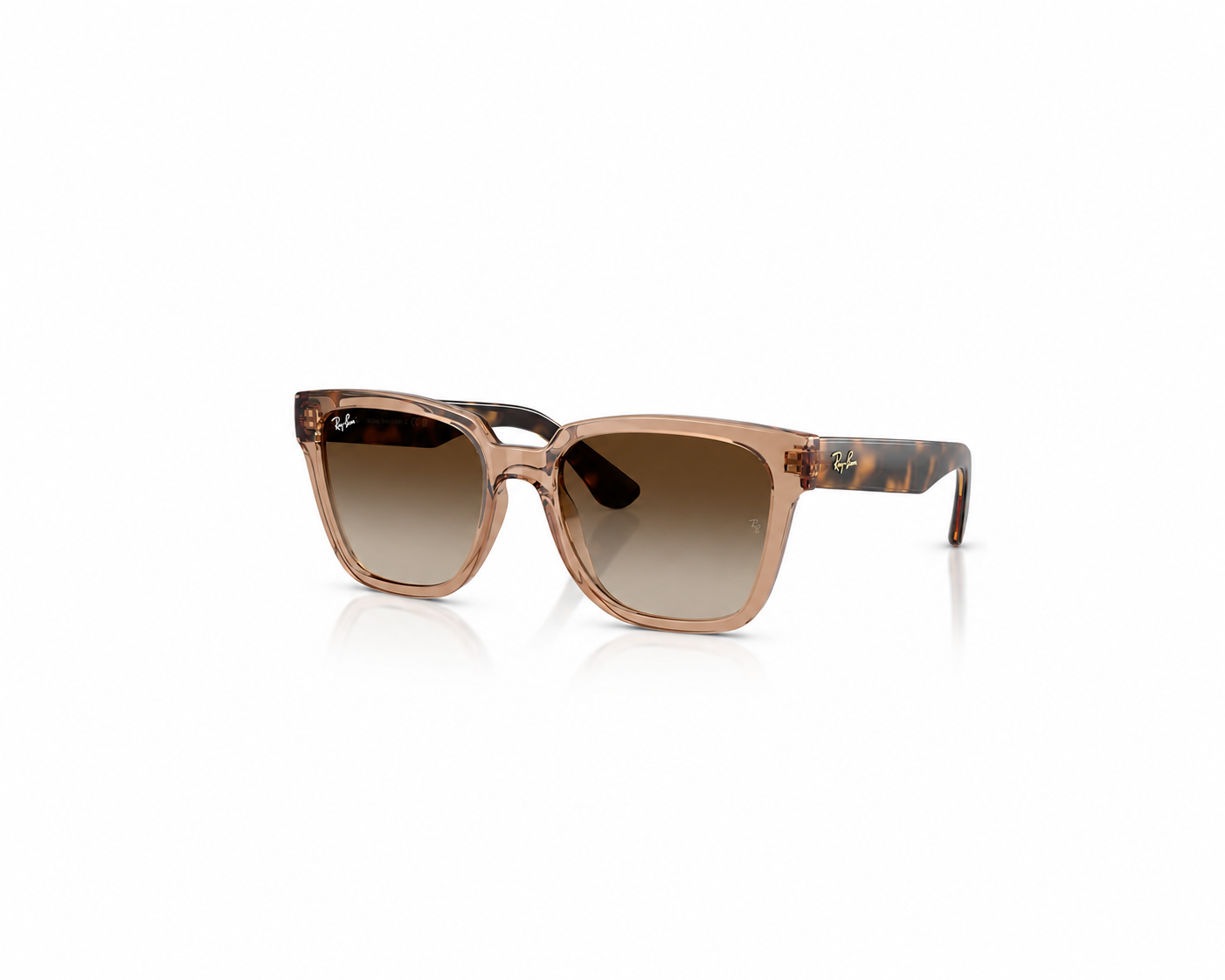 Óculos de Sol RayBan quadrado injetado Caramelo translúcido feminino-ORB4437L