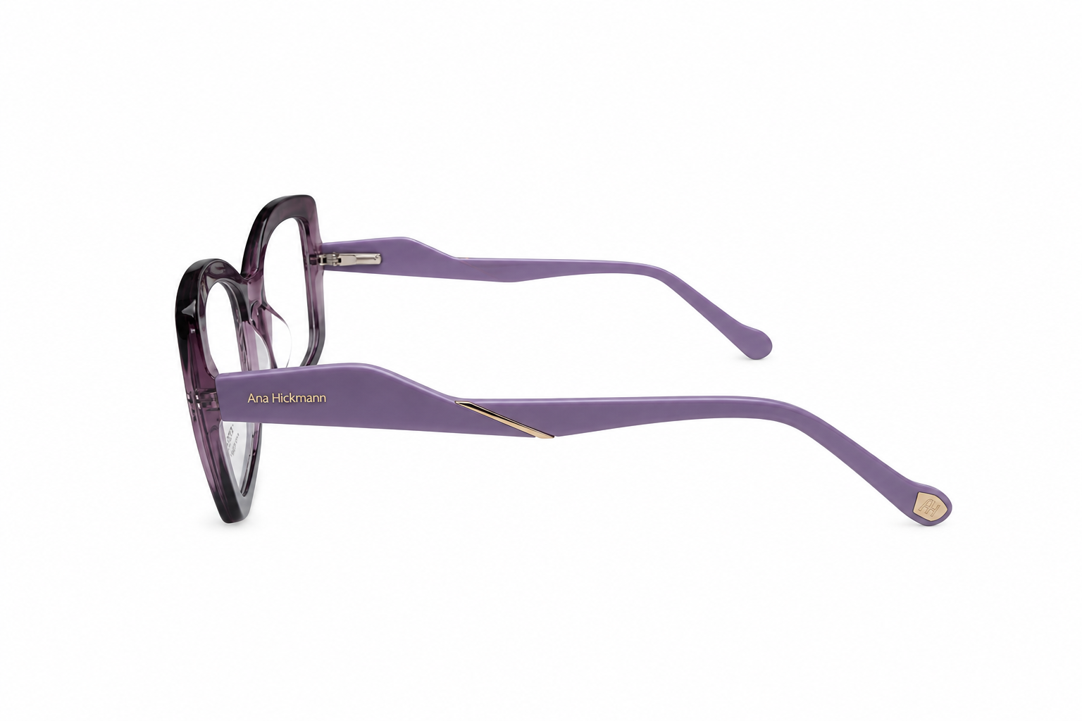 Óculos Receituário Ana Hickmann Nina 2 acetato lilás feminino- AH60078 R02 - Imagem 3