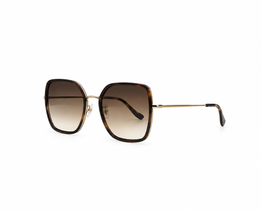 Óculos de Sol Ana Hickmann quadrado metal com acetato feminino - AH90008 G21
