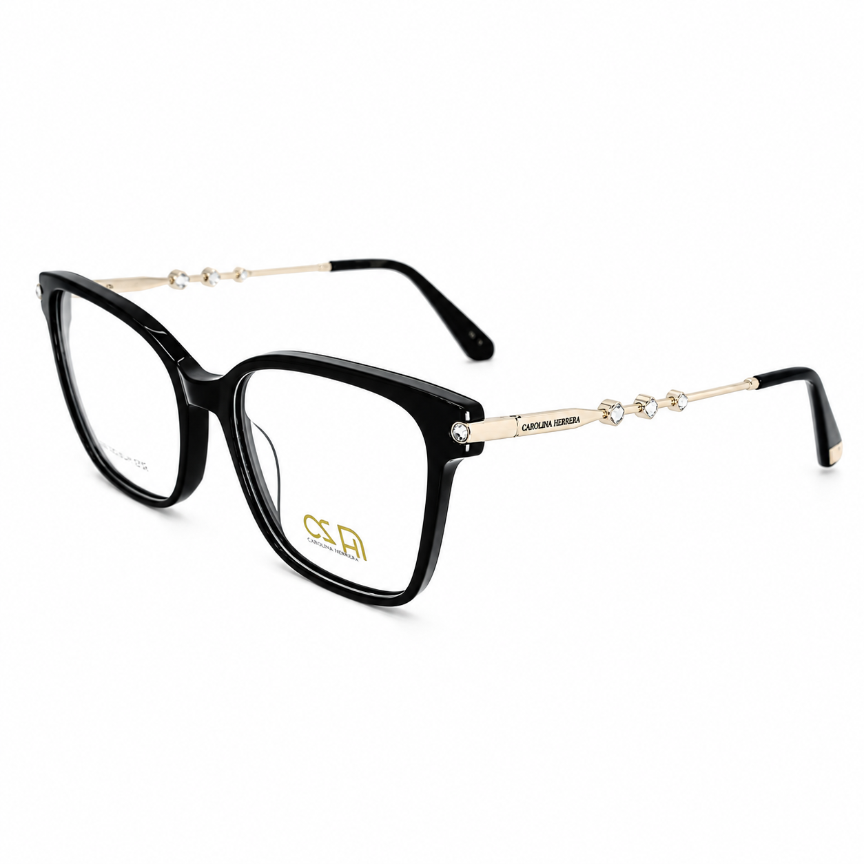 Óculos Receituário Ana Hickmann acetato preto c/pedras - AH60059 A02