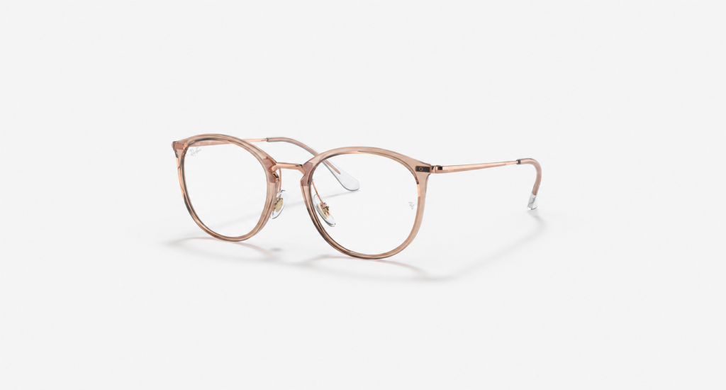 Óculos Receituário RayBan Phantos injetado marrom claro com dourado-ORB7140 8124