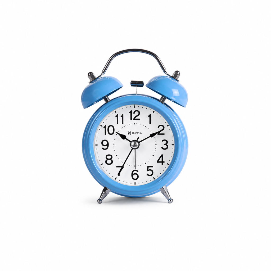 Relógio Despertador Herweg quartz, azul simba- 2707