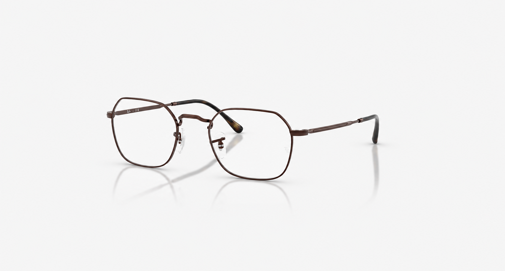 Óculos Receituário RayBan Jim Exagonal metal marrom unisex - ORX3694V 2511