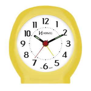 Relógio Despertador Herweg quartz, Amarelo sol- 2634