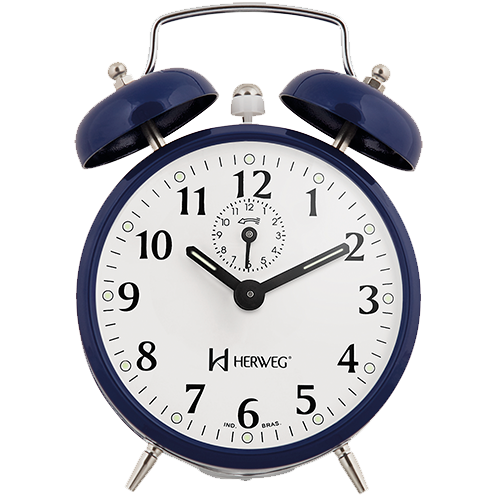 Relógio Despertador Herweg metal mecânico quartz,azul escuro-2208