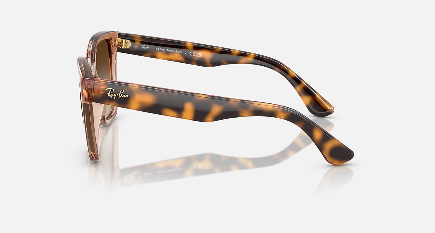 Óculos de Sol RayBan quadrado injetado Caramelo translúcido feminino-ORB4437L - Imagem 3