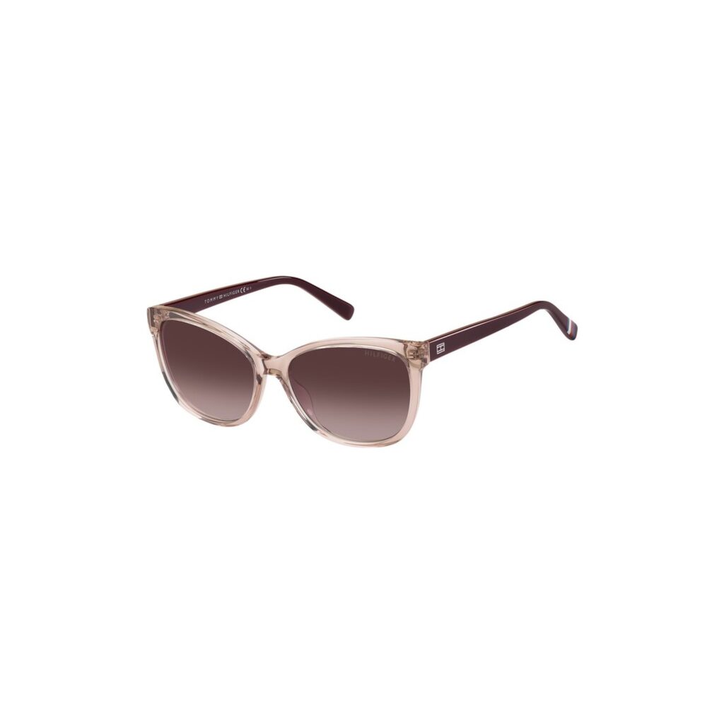 Óculos de Sol Tommy Hilfiger retangular rosa translúcido feminino- TH1754/RE/S