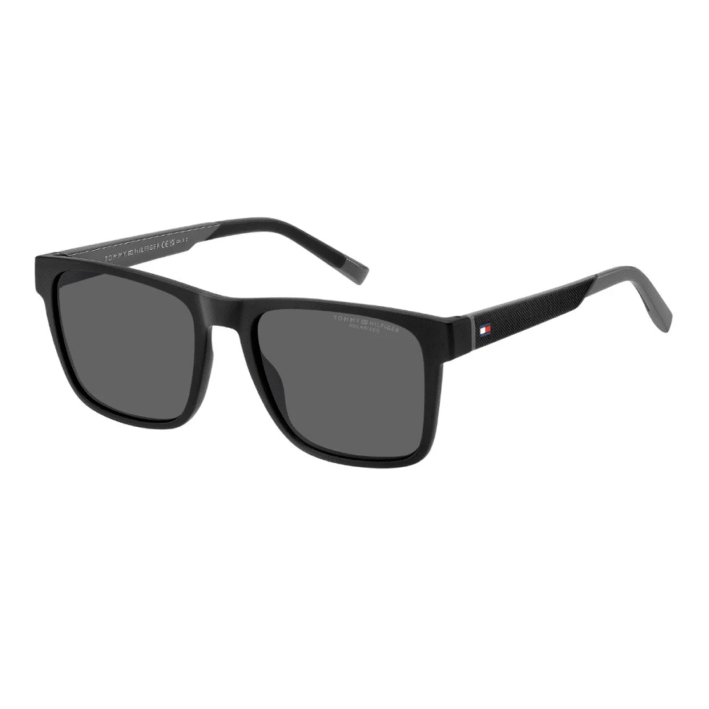 Óculos de Sol Tommy Hilfiger quadrado poliamida preto masculino - TH2144/SP 55