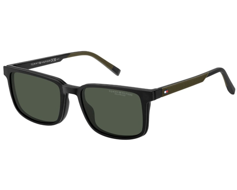Óculos Clip-On Tommy Hilfiger Sporty verde e preta masculina -TH2145/CS - Imagem 3