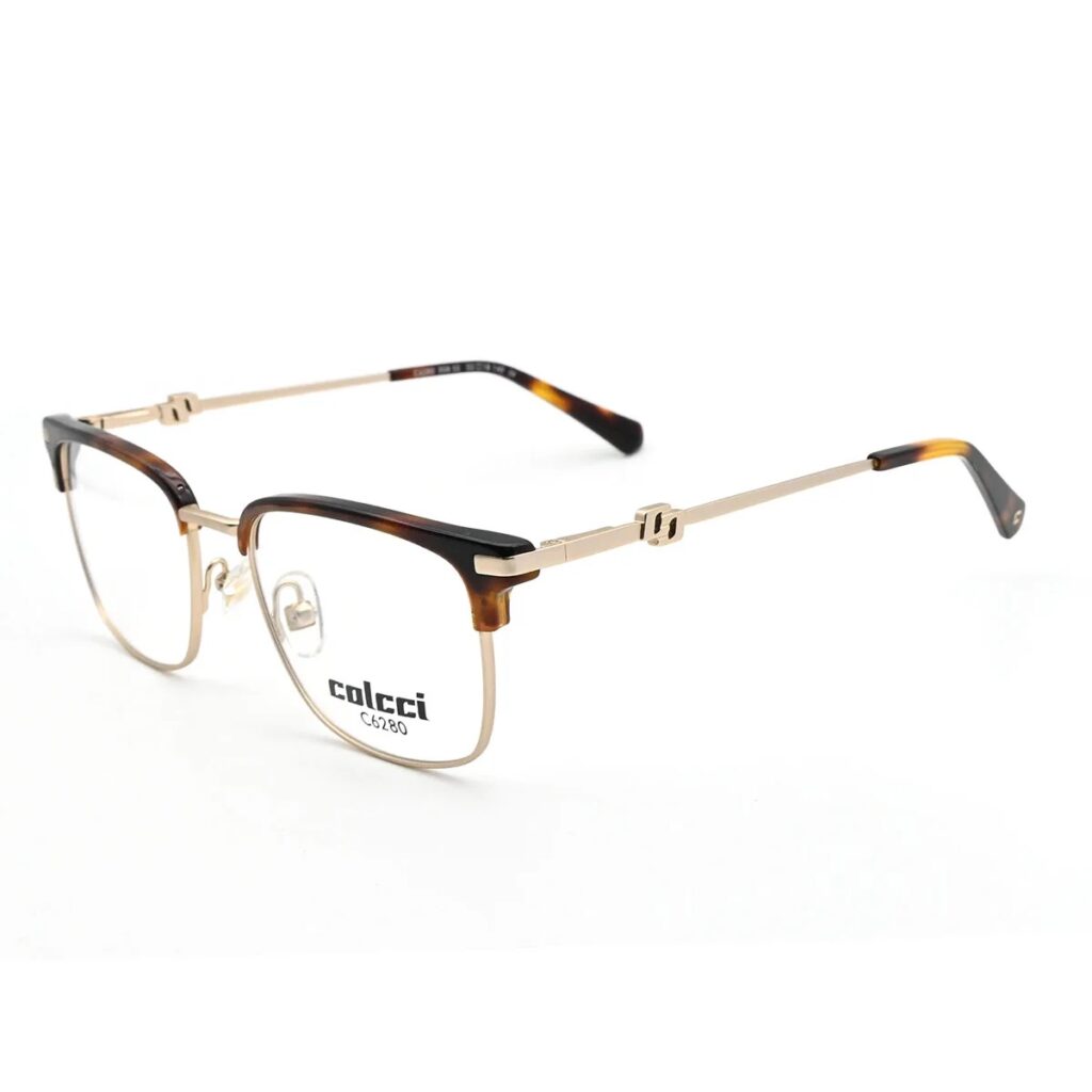 Óculos Receituário Colcci metal com acetato dourado Unisex- C6280