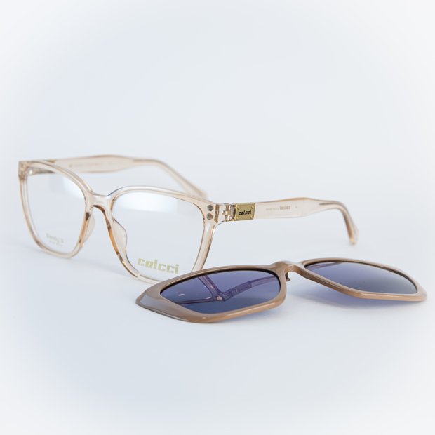 Óculos Clip-On Colcci Bandy 3 acetato bege feminino- C6149