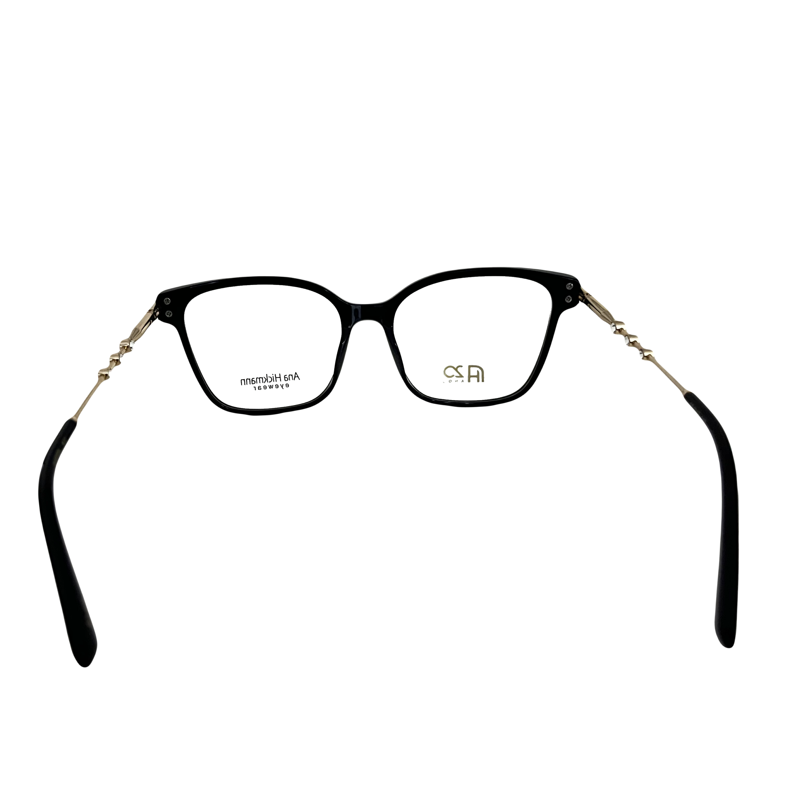Óculos Receituário Ana Hickmann acetato preto c/pedras - AH60059 A02 - Imagem 3
