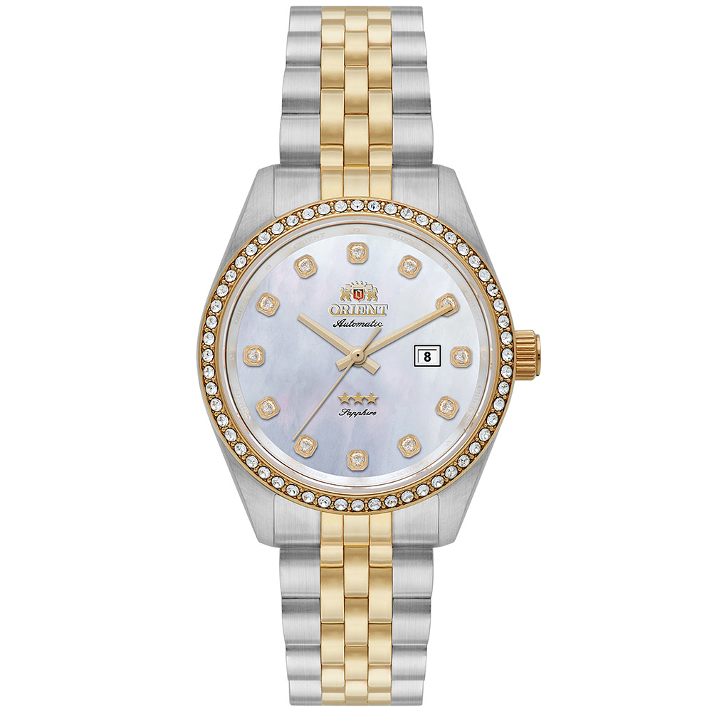 Relógio Orient Automático madrepérola misto feminino- NH5MM001
