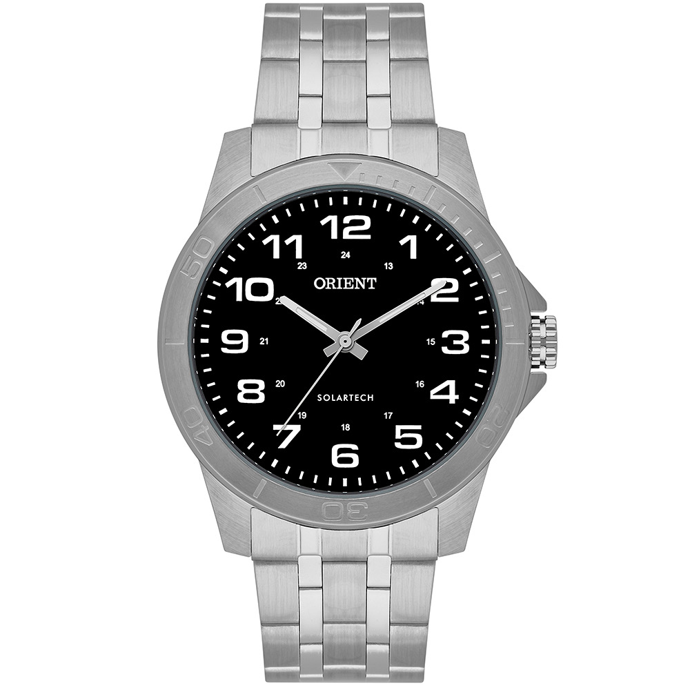 Relógio Orient SolarTech NeoSports analógico mostrador preto masculino- MBSS0020
