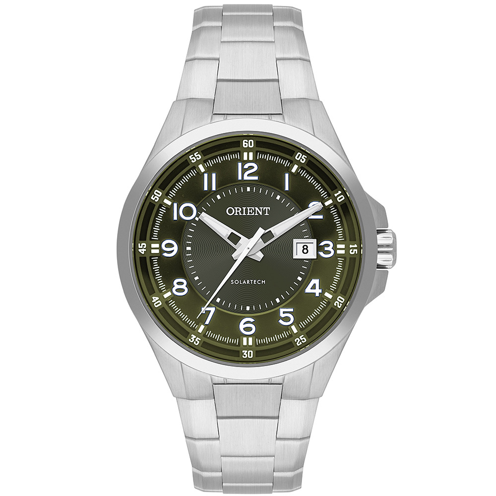 Relógio Orient SolarTech NeoSports analógico mostrador verde masculino - MBSS1505