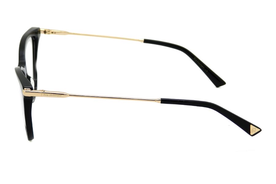 Óculos Receituário Ana Hickmann gatinho acetato preto feminino-AH6407N A01 - Imagem 3