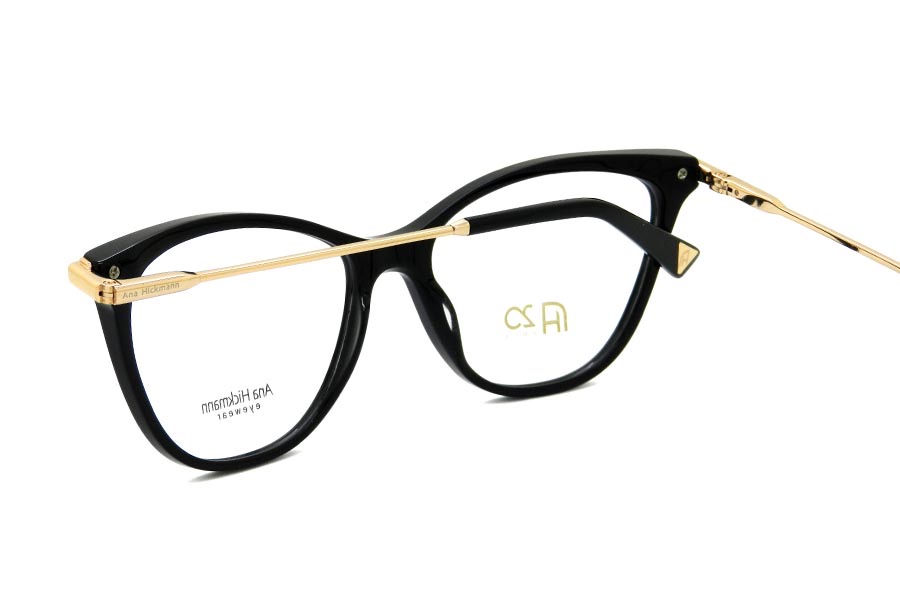 Óculos Receituário Ana Hickmann gatinho acetato preto feminino-AH6407N A01 - Imagem 4