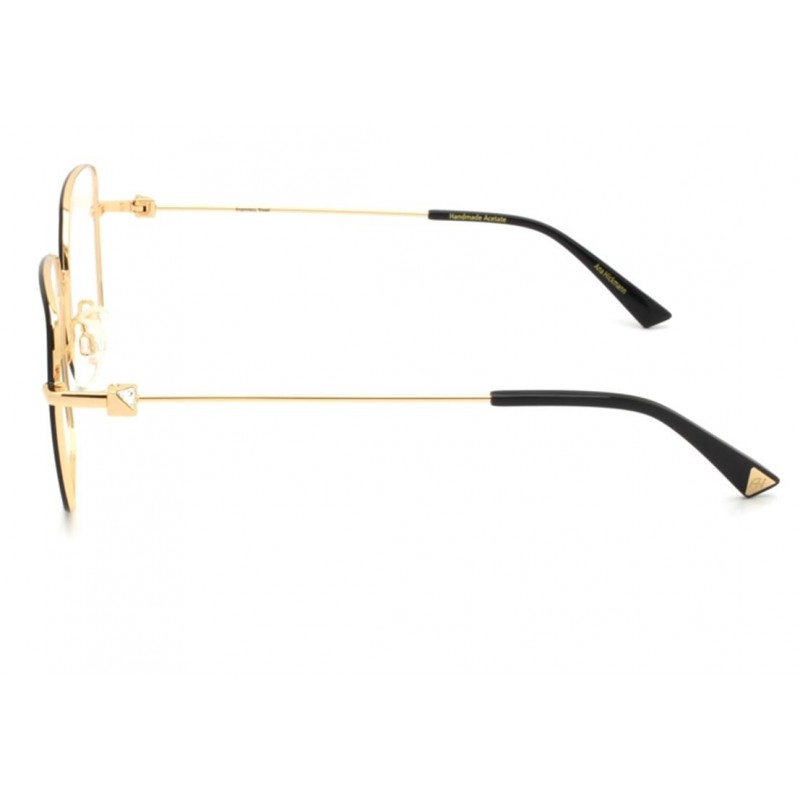 Óculos Receituário Ana Hickmann Livia 3 quadrado metal dourado com preto feminino-AH10053 09A - Imagem 3