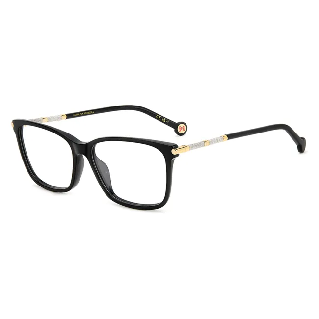Óculos Receituário Carolina Herrera Seasonal preto com brilho feminino -HER0199/G