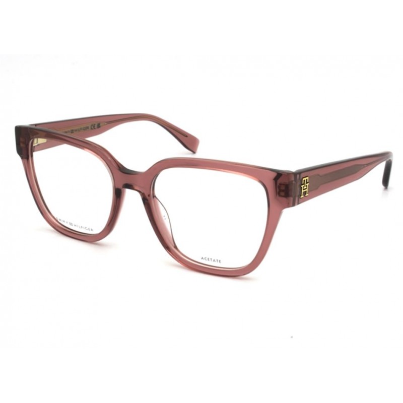 Óculos Receituário Tommy Hilfiger acetato retangular transparente rosado feminino-TH2102
