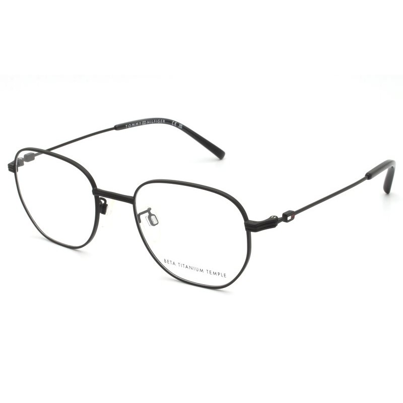 Óculos Receituário Tommy Hilfiger Hexagonal titanium  preto Unisex-TH2360/F