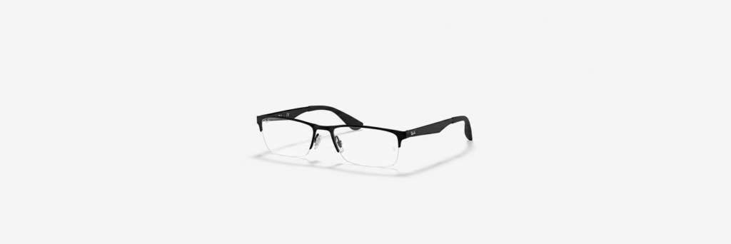 Óculos Receituário RayBan retangular preto masculino- ORB6335